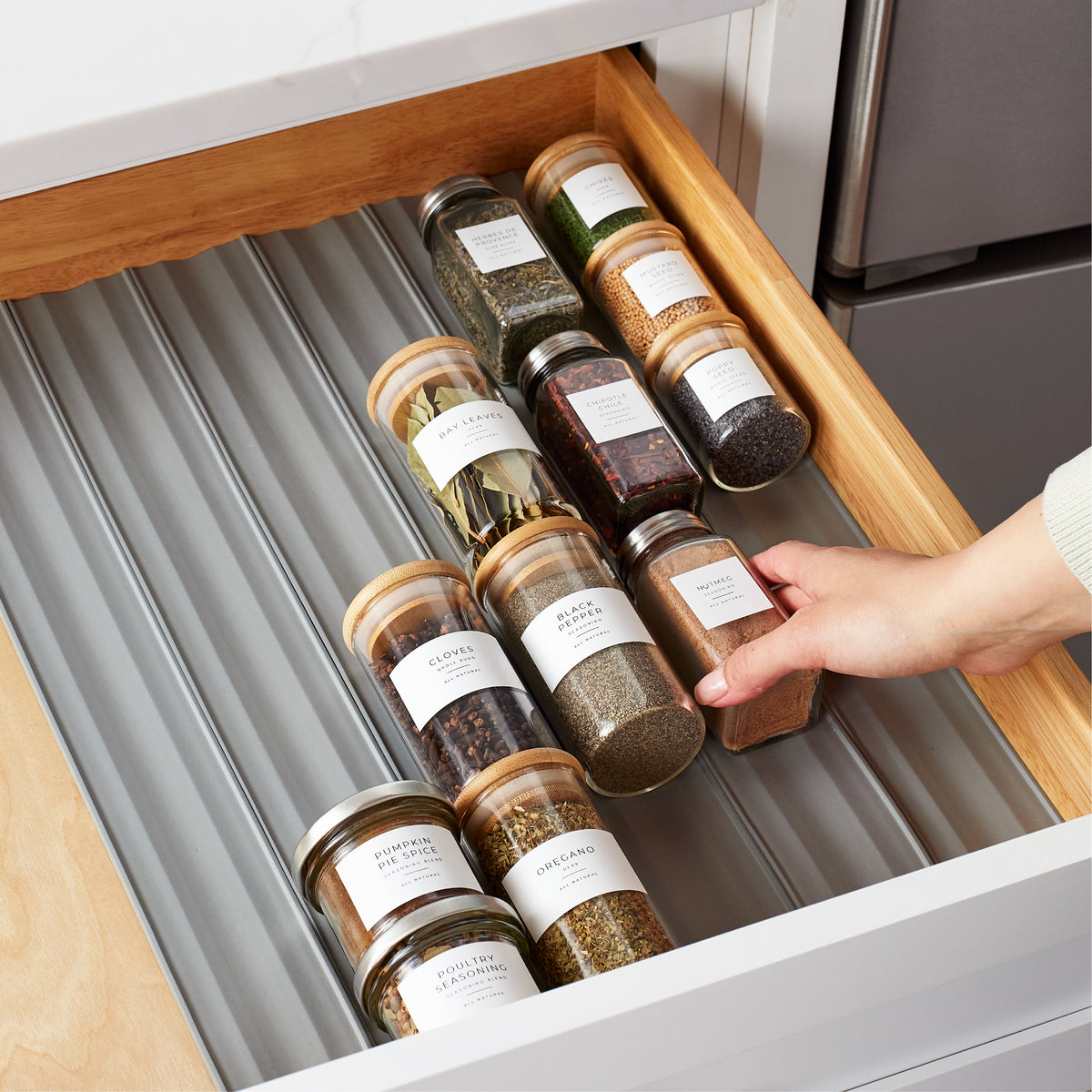 SpiceLiner® Spice Drawer Organizer, Gray