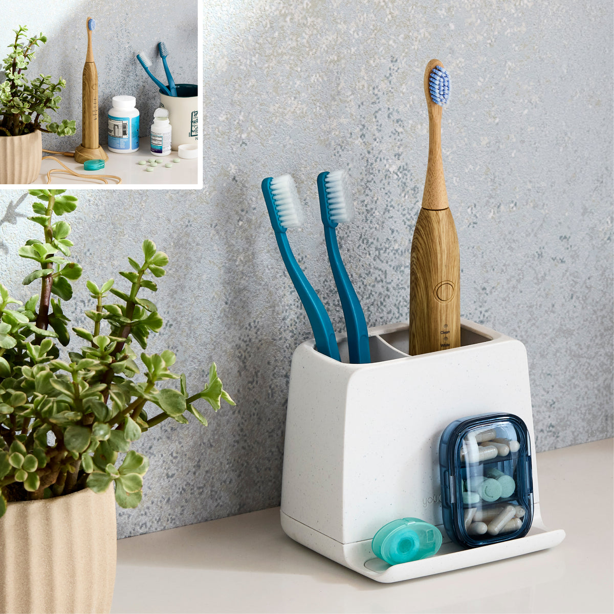 The Ledge™ Toothbrush Holder, 2 Slot