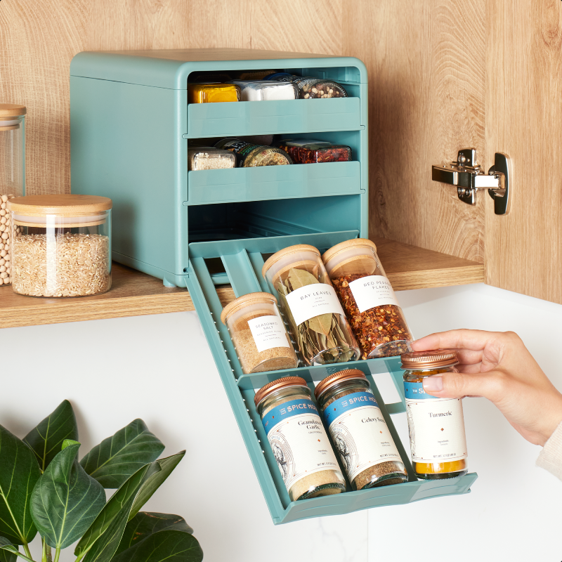 SpiceStack® Spice Organizer, 18 Bottle, Green Dream