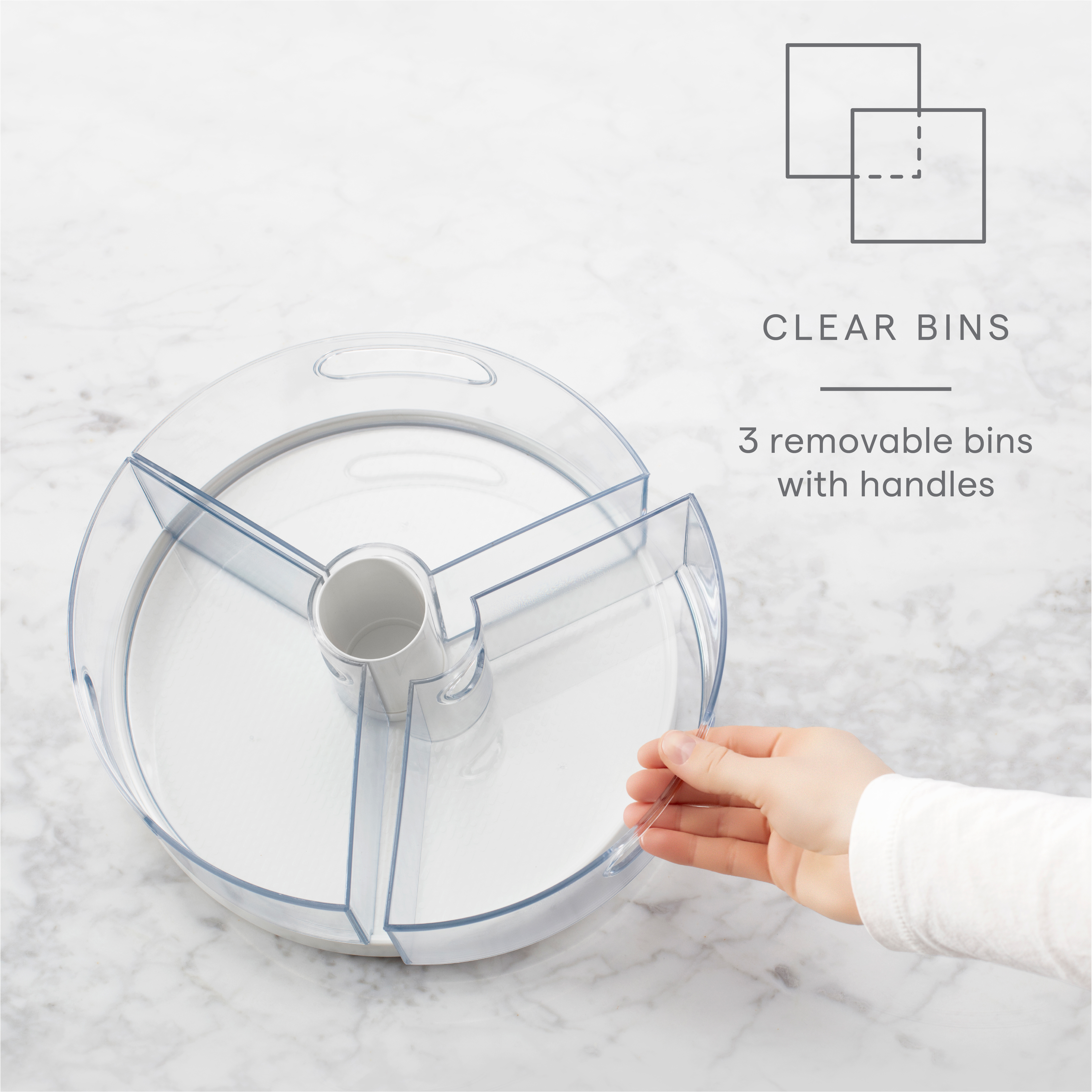 Crazy Susan® Turntable, 3 Bins