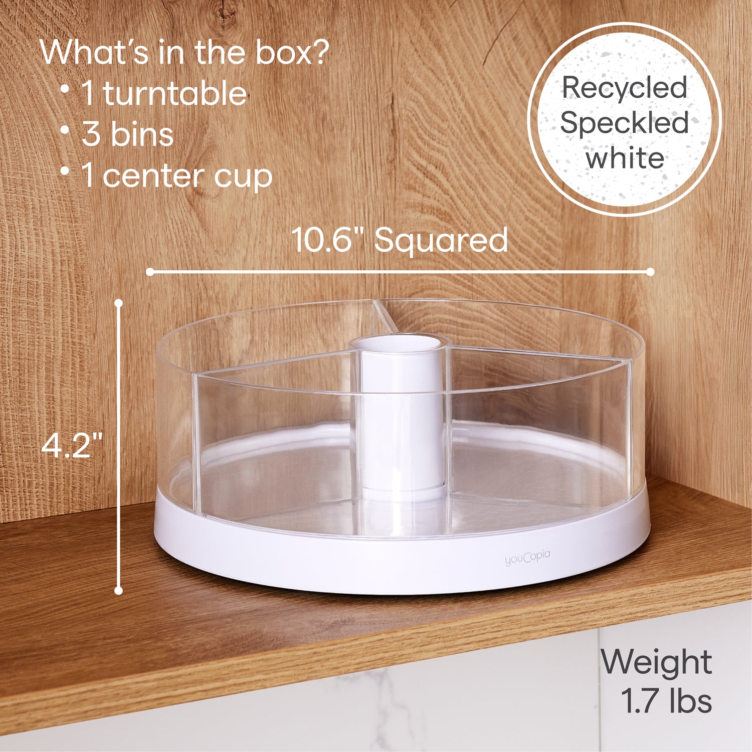 SmoothSpin™ Turntable with 3 Bins – YouCopia