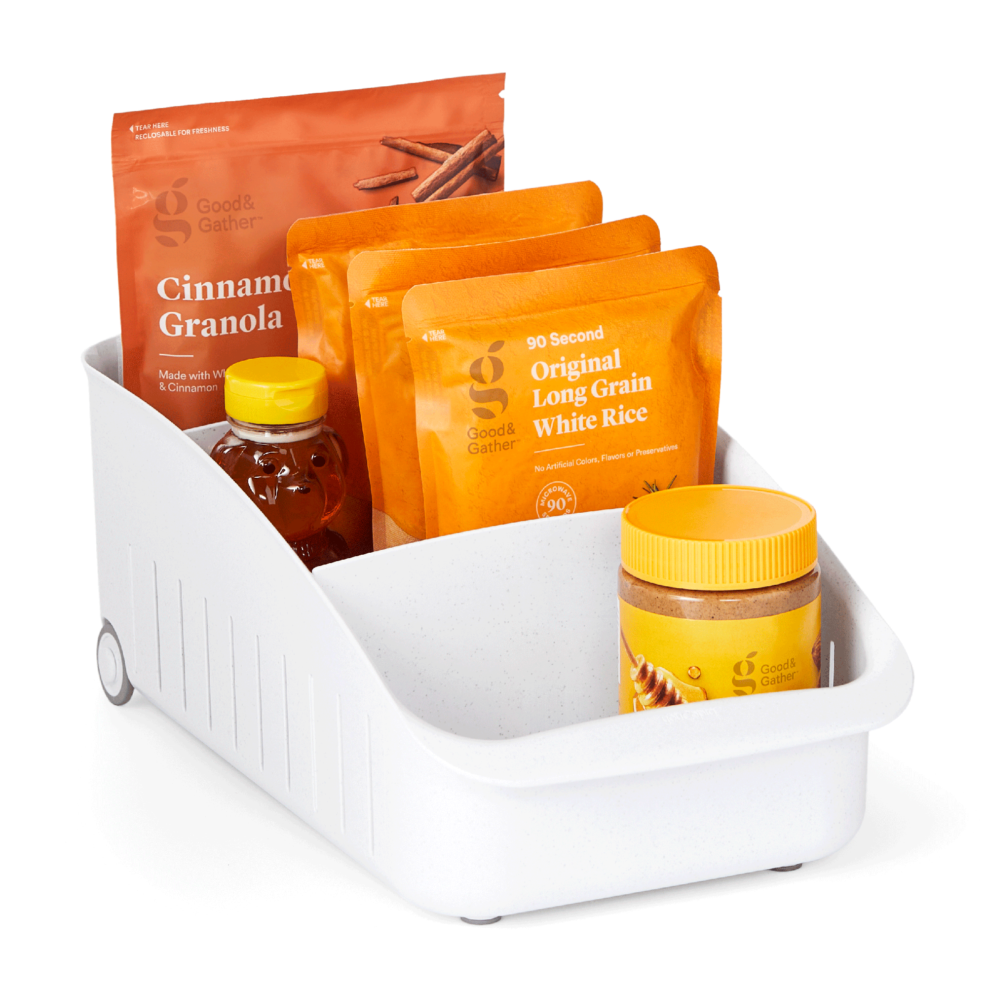 YouCopia RollOut 8-inch pantry drawer with packaged food