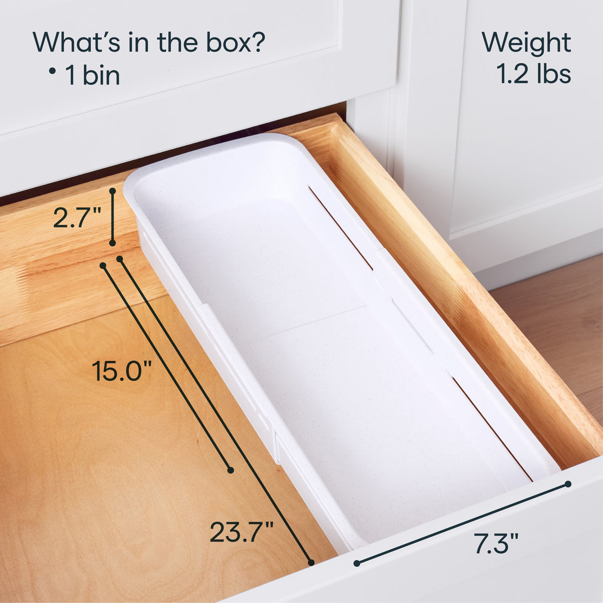 DrawerFit® Sliding Drawer Bin with SlideLock™ Technology