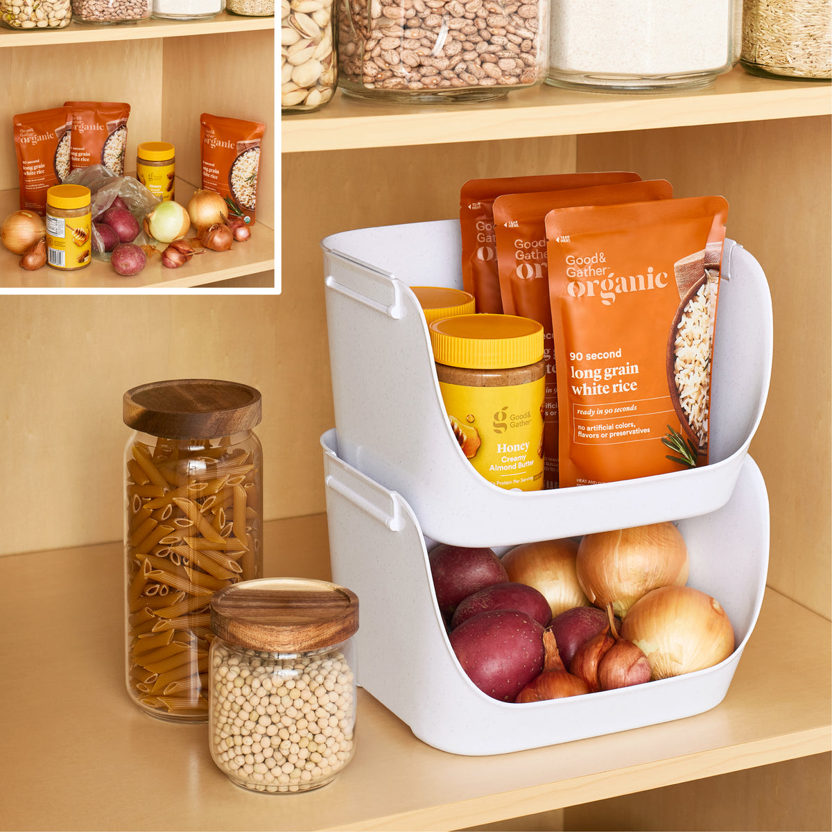 ShelfBin™ Stacking Pantry Bins, 2-Pack