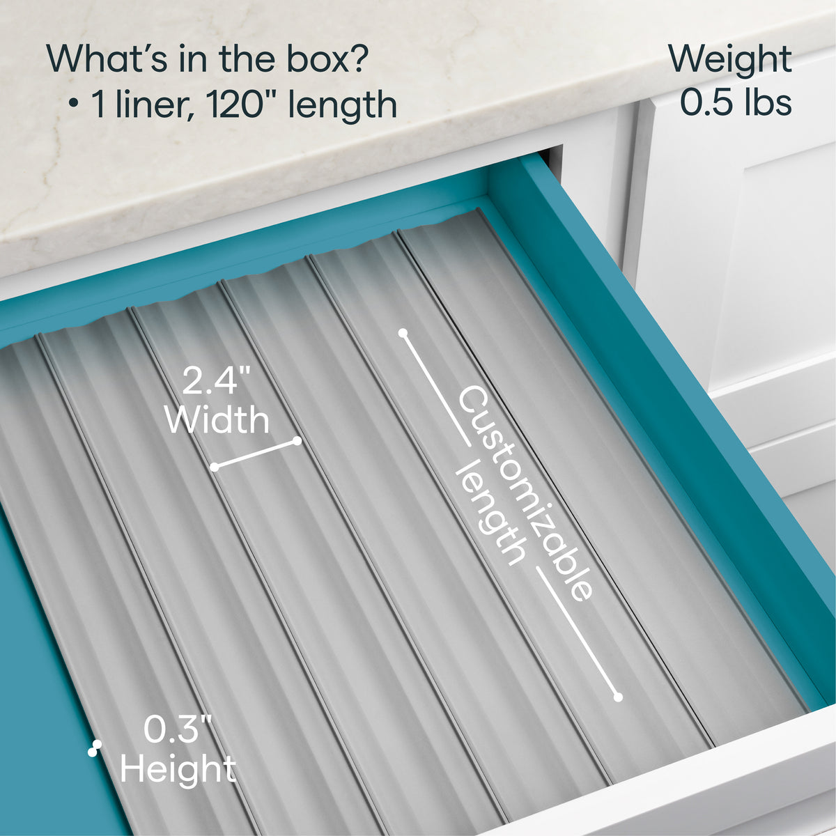 SpiceLiner® Spice Drawer Organizer, Gray