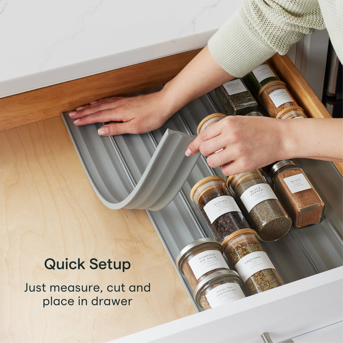 SpiceLiner® Spice Drawer Organizer, Gray