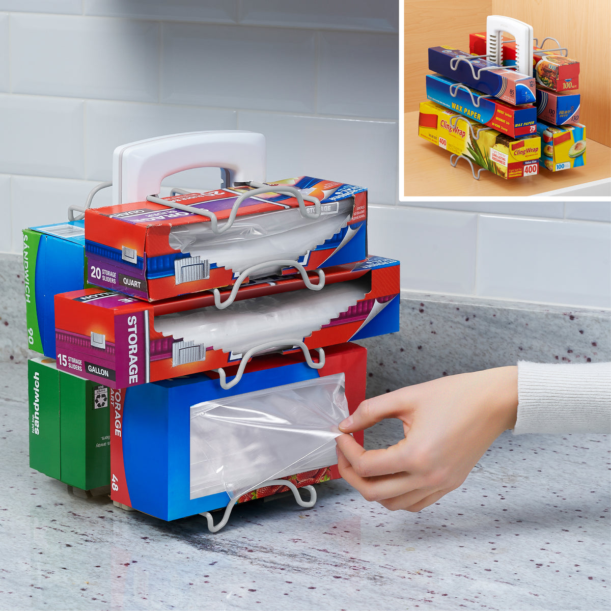 WrapStand® Kitchen Wrap Foil and Bag Caddy