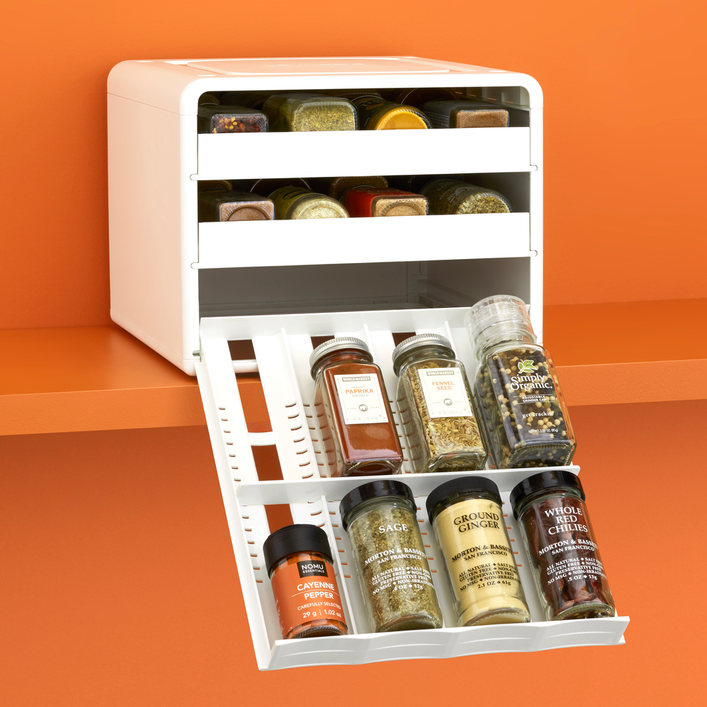 SpiceStack® Adjustable Spice Rack Organizer, White