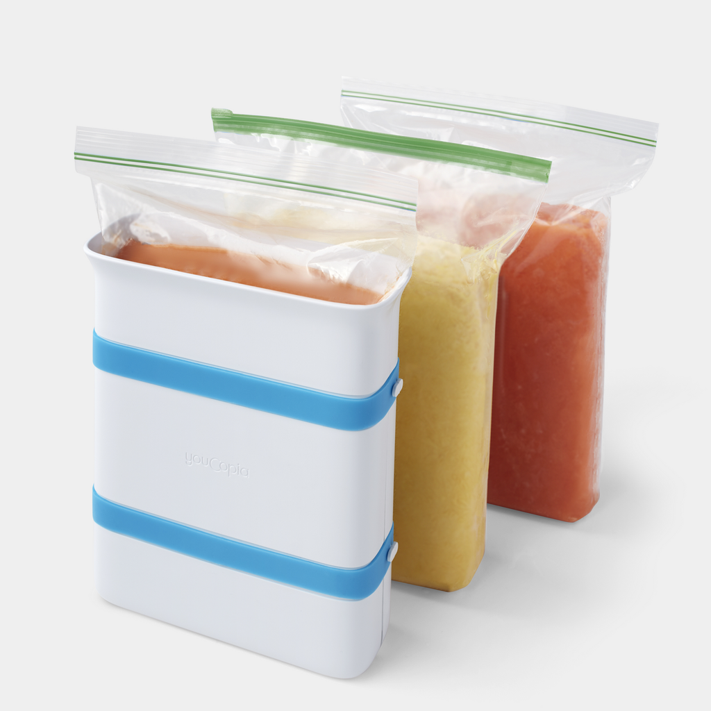 Silicone Freezer Tray Soup 4 Cubes Food Freezing Container Molds With Lid  Frozen Packaging Box 