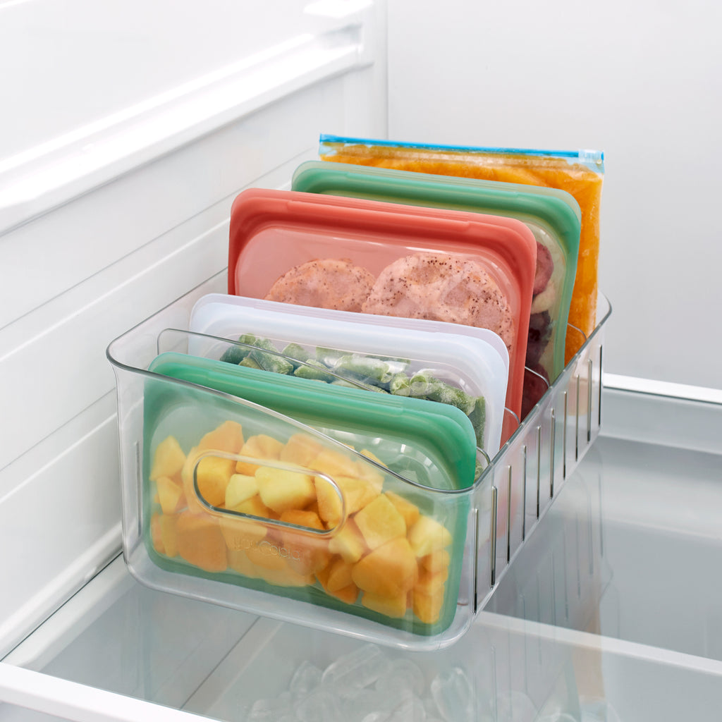 6 Pack Clear Storage Bins Fridge Organizer Kitchen Organization Pantry  Storage Bins-Divided Compartment Holder for Snacks, Packets Freeze  Organizers